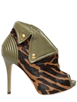 ALEXANDER MCQUEEN - 110MM PONY & LEATHER FAITHFUL BOOTS