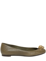 ALEXANDER MCQUEEN - LEATHER SWAROVSKI SKULL BALLERINA FLATS