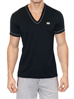 DOLCE & GABBANA - V-AUSSCHNITT BAUMWOLL JERSEY T-SHIRT