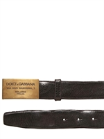 DOLCE & GABBANA - CINTURA DI PELLE EFFETTO VINTAGE A TAGLIO VIVO
