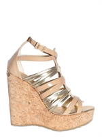 JIMMY CHOO - ZEPPE PEKABO DI VERNICE E PELLE METALLIZZATA 130MM