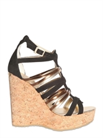 JIMMY CHOO - ZEPPE PEKABO CAMOSCIO E PELLE METALLIZZATA 130MM
