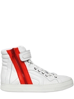 PIERRE HARDY - LEATHER ZIP HIGH TOP SNEAKERS