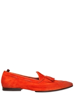 RAPARO - TASSELED PERFORATED SUEDE LOAFERS