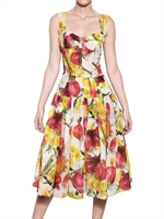 DOLCE & GABBANA - ONION PRINT ORGANZA CREPONNE DRESS