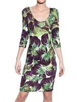DOLCE & GABBANA - AUBERGINE PRINT VISCOSE CADY DRESS