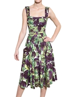 DOLCE & GABBANA - JEWELLED AUBERGINE DRILL DRESS