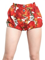 DOLCE & GABBANA - JEWELLED TOMATO PRINT BROCADE SHORTS