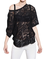 DOLCE & GABBANA - SATIN TRIM VISCOSE LACE TOP