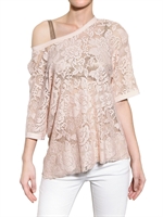 DOLCE & GABBANA - SATIN TRIM VISCOSE LACE TOP