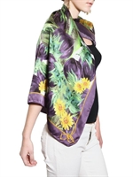 DOLCE & GABBANA - AUBERGINE PRINT SILK SATIN SCARF