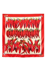 DOLCE & GABBANA - HOT PEPPER PRINT SILK SATIN SCARF