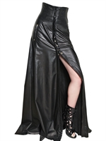 BALMAIN - HOHE TAILLE LANGER LEDER ROCK