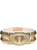 BALMAIN - GOLD PLATED BRASS LEATHER BELT