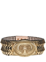 BALMAIN - GOLD PLATED BRASS LEATHER BELT