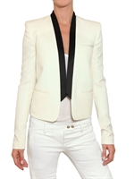 BALMAIN - SATIN LAPEL COOL WOOL JACKET
