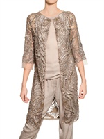 MAURIZIO PECORARO - SEQUIN & SWAROVSKI ON SILK TULLE COAT