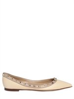 VALENTINO - 10MM ROCK STUD LEATHER BALLERINA FLATS