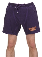 DSQUARED - CRACKED PRINT COTTON FLEECE SWEAT SHORTS