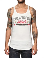 DSQUARED - COTTON JERSEY HOT MUSCLE TANK TOP
