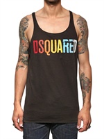 DSQUARED - COTTON LINEN JERSEY TANK TOP