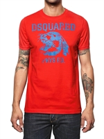 DSQUARED - COTTON JERSEY TIGER PRINT T-SHIRT