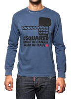 DSQUARED - DYED COTTON JERSEY LONG SLEEVED T-SHIRT