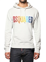 DSQUARED - CRACKED LOGO HOODED FLEECE SWEATSHIRT