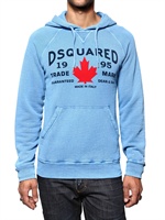 DSQUARED - COTTON FLEECE LEAF LOGO SWEATSHIRT