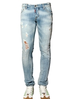 DSQUARED - 19CM LINEN BLEND DENIM SLIM FIT JEANS