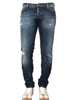 DSQUARED - 19CM SLIM FIT PAINT SPOTS DENIM JEANS