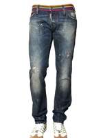 DSQUARED - 19CM MULTI COLOR WAIST SLIM FIT JEANS