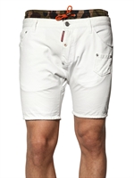 DSQUARED - BOXER WAIST COTTON TWILL PUPU SHORTS