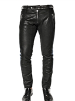 DSQUARED - STUDDED LEATHER SEXY BIKER TROUSERS