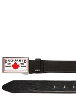 DSQUARED - 3,5CM ENAMELED LOGO TEXTURED CALFSKIN BE