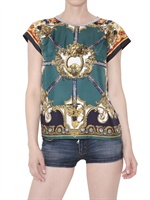 D&G - VINTAGE PRINT TWILL & JERSEY TOP