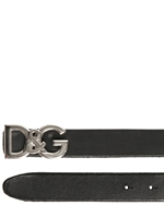 D&G - 3CM LOGO BUCKLE CALFSKIN BELT