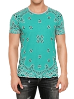 D&G - BANDANA STYLE PRINT RAW CUT JERSEY T-SHI