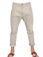 D&G - COTTON CANVAS PLEATED CROPPED TROUSERS
