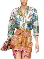 D&G - BEDRUCKTES SEIDEN TWILL HEMD