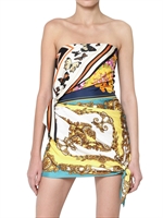 D&G - DENIM BACK AND PRINTED SILK DRESS