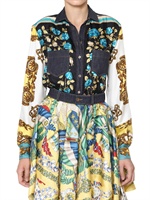 D&G - DENIM & BEDRUCKTE TWILL PATCHWORK HEMD
