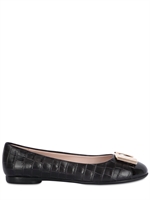 SALVATORE FERRAGAMO - FUN CROCO PRINT CALFSKIN FLATS