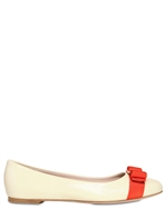 SALVATORE FERRAGAMO - VARINA PATENT BOW BALLERINA FLATS