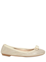 SALVATORE FERRAGAMO - MY FLATS PRINTED METALLIC LEATHER FLATS