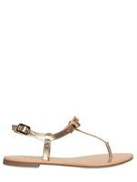 SALVATORE FERRAGAMO - MY SUMMER METALLIC LEATHER FLATS