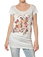GALLIANO - FLOWER PRINTED JERSEY T-SHIRT