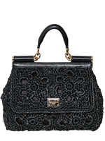 DOLCE & GABBANA - MEDIUM MISS SICILY RAFFIA TOP HANDLE