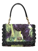 DOLCE & GABBANA - QUILTED COTTON AND RAFFIA TOP HANDLE