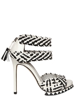 CAMILLA SKOVGAARD - 110MM WOVEN BICOLOR LEATHER SANDALS